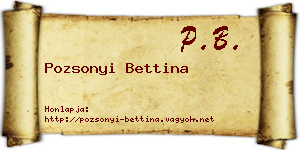 Pozsonyi Bettina névjegykártya