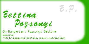 bettina pozsonyi business card